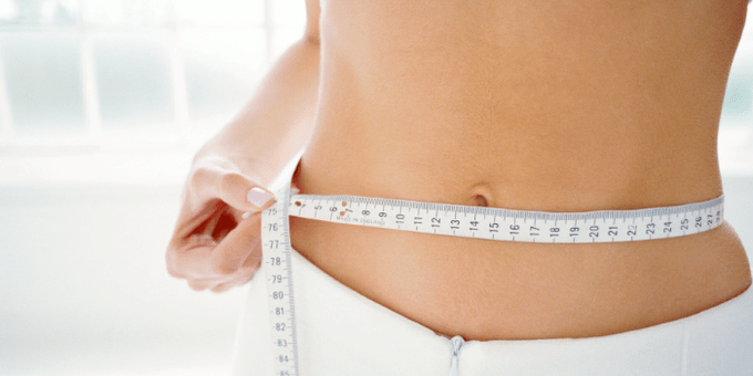 Medidas de la cintura durante la dieta de la sandía. 